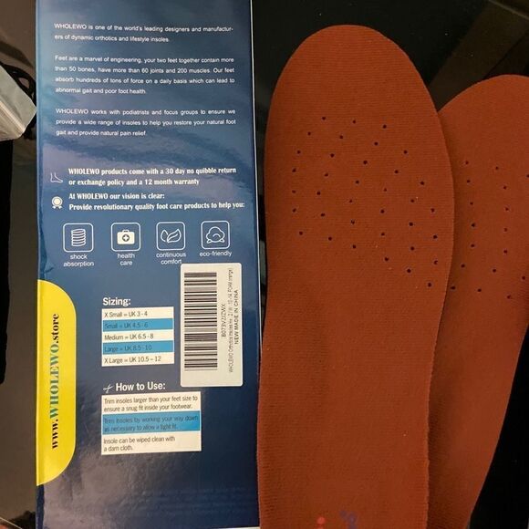 3 Shoe Insoles Wholewo Diabetic & Anybest 5-12 - Picture 4 of 7
